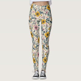 Petals & Pizzazz: Blommönstret Vår Leggings