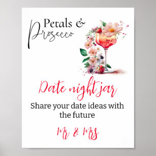 Petals Prosecco Blommig Bröllopsfest Brunch Dejtin Poster