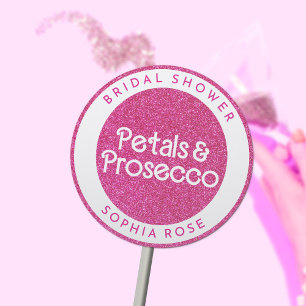 Petals & Prosecco Blommigt Arch Boho Möhippa Runt Klistermärke