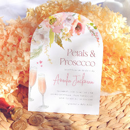 Petals & Prosecco Blommigt Arch Möhippa Inbjudningar