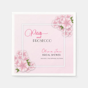 Petals & Prosecco Blommigt Arch Rosa Möhippa Pappersservett