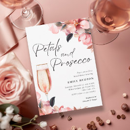 Petals & Prosecco Blommigt Inbjudningskort för möh