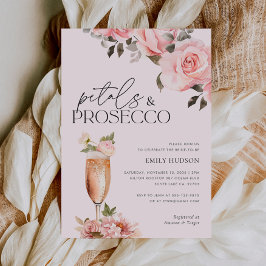 Petals & Prosecco Blommigt Inbjudningskort för möh