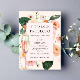 Petals & Prosecco Blommigt Inbjudningskort för möh