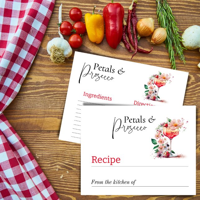 Petals Prosecco Blommigt Möhippa Brunch Recipe Vykort (Skapare uppladdad)