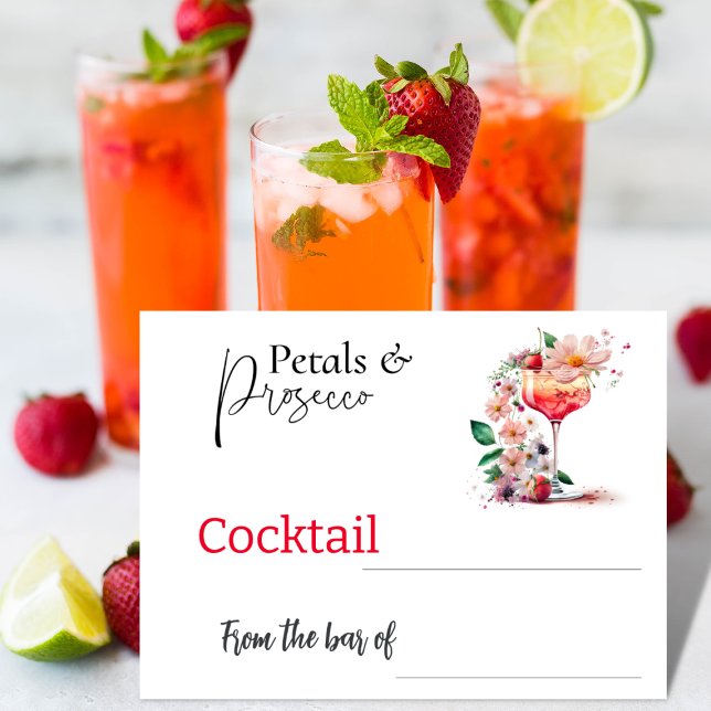 Petals Prosecco Blommigt Möhippa Cocktail Anteckningskort (Create your own collection of the best cocktail recipes)