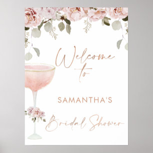 Petals Prosecco Blommigt Möhippa Välkommen Poster