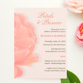 Petals & Prosecco Blommigt  Rosa Möhippa Inbjudningar