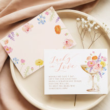 Petals Prosecco Bridal Shower Lucky in Love Card