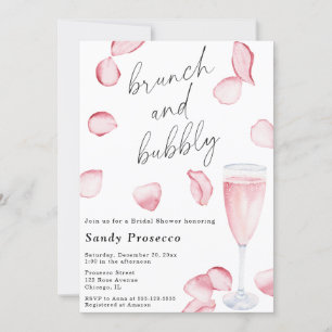 Petals & Prosecco Brunch och bubblande Möhippa Inbjudningar