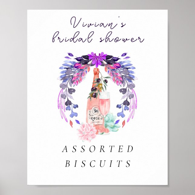 Petals & Prosecco Champagne Möhippa Food Poster (Framsidan)