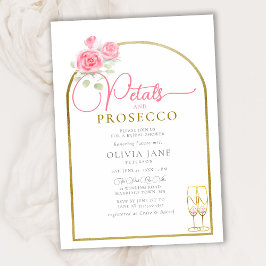 Petals Prosecco Flora Boho Guld Arch Möhippa Inbjudningar