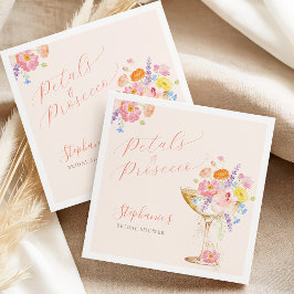 Petals & Prosecco Floral Bridal Shower Napkins Pappersservett