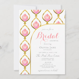 Petals Prosecco Guld Deco Mönster Möhippa Inbjudningar