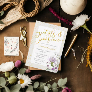 Petals & Prosecco Inbjudningskort för möhippan