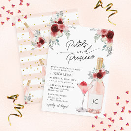 Petals & Prosecco Inbjudningskort för möhippan