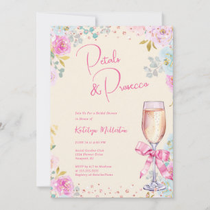 Petals & Prosecco Inbjudningskort för möhippan