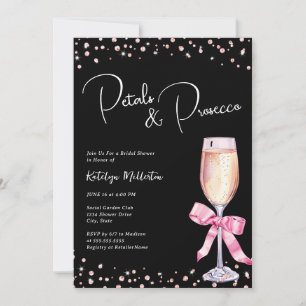 Petals & Prosecco Inbjudningskort för möhippan