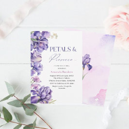 PETALS & PROSECCO IRIS FLOWER Watercolor möhippa Inbjudningar