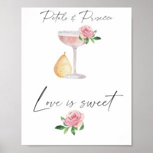 Petals & Prosecco - kärlek är söt, ta emot Poster