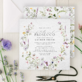Petals Prosecco Lavender Wildblomme Möhippa Inbjudningar