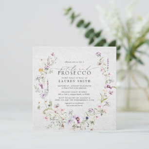 Petals Prosecco Lavender Wildblomme Möhippa Inbjudningar