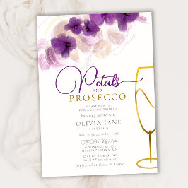 Petals Prosecco Lila Orchids Boho Elegant Möhippa Inbjudningar