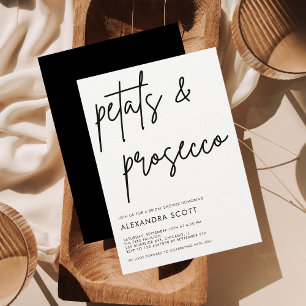 Petals & Prosecco Minimalist Modern Möhippa Inbjudningar