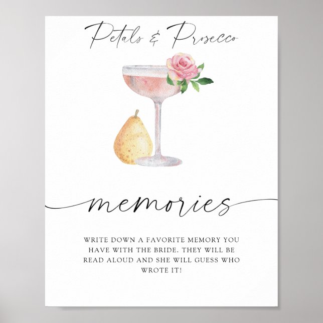 Petals & Prosecco - minnen med bruden Poster (Framsidan)