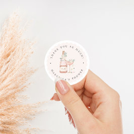 Petals & Prosecco Möhippa Bachelorette Runt Klistermärke