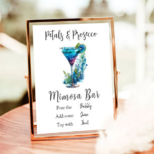 Petals & Prosecco Möhippa Blue Flower Pub Poster