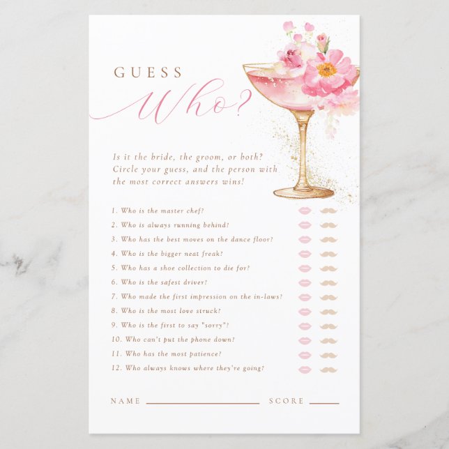 Petals & Prosecco Möhippa Gissa vem som spelar (Framsida)