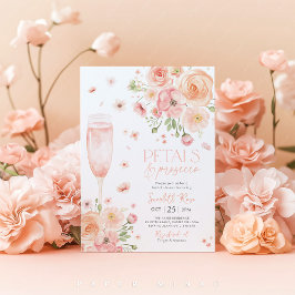 Petals Prosecco Möhippa Kärlek i Bloom Peach Inbjudningar
