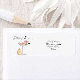 Petals & Prosecco - möhippa Returadress Etikett