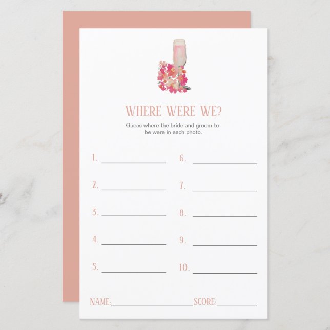 Petals & Prosecco Möhippa Var var vi? (Fram/baksida)