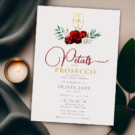 Petals Prosecco Red Vit ros Ecru Möhippa Inbjudningar