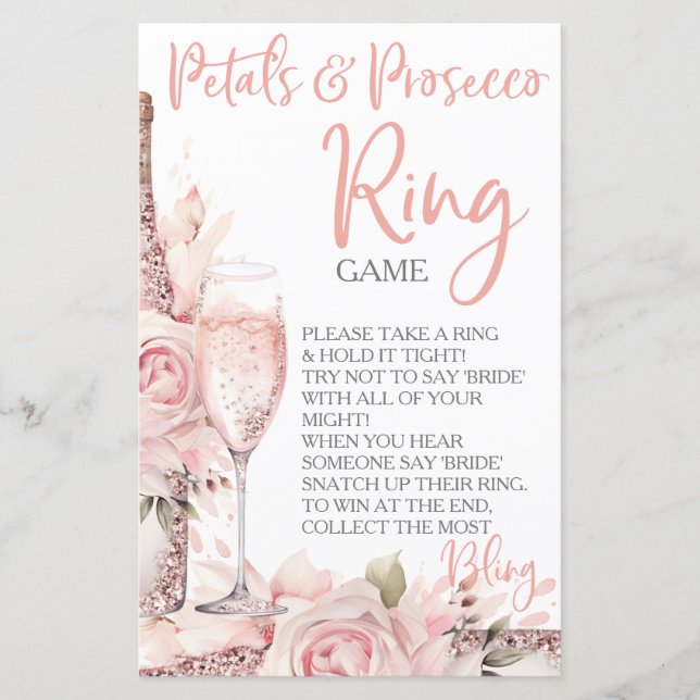 Petals & Prosecco Ring Game Hunt Ringar (Framsida)