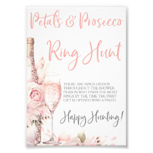 Petals & Prosecco Ring Game Ring Hunt Game Fototryck