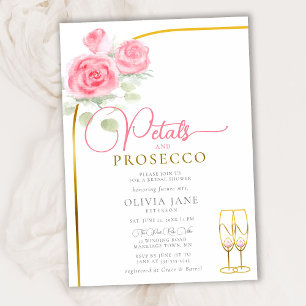 Petals Prosecco Ro Boho Guld Arch Möhippa Inbjudningar