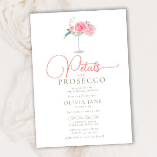 Petals Prosecco Ro Cocktail Boho Möhippa Inbjudningar