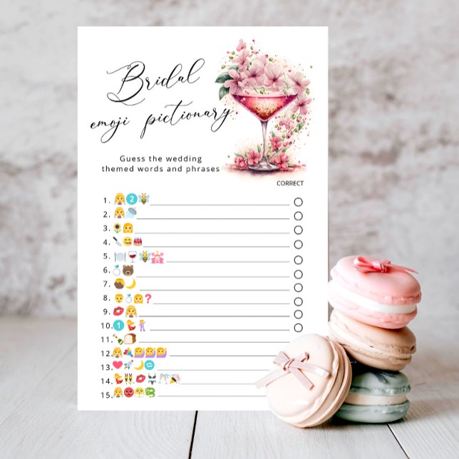 Petals & Prosecco Rosa Flora Emoji Pictionary Game (Skapare uppladdad)