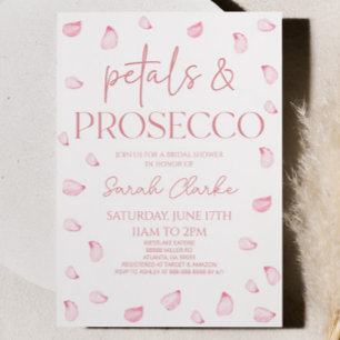 Petals & Prosecco Rosa ros Petals Möhippa Inbjudningar