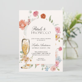 Petals & Prosecco Vår blommor Möhippa Inbjudningar