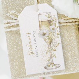 Petals & Prosecco Vilda Blommor Bröllopsdusch-märk Presentetikett