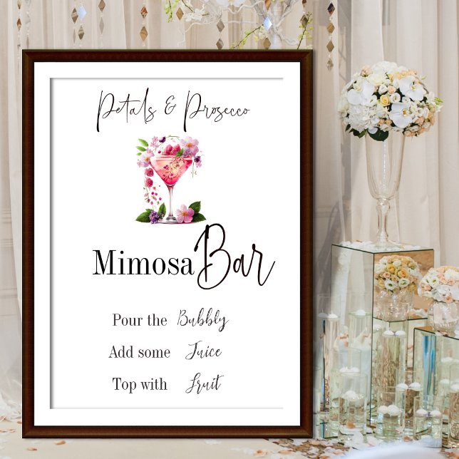 Petals & Proseccos Rosa Möhippa Flower Pub Poster (Skapare uppladdad)