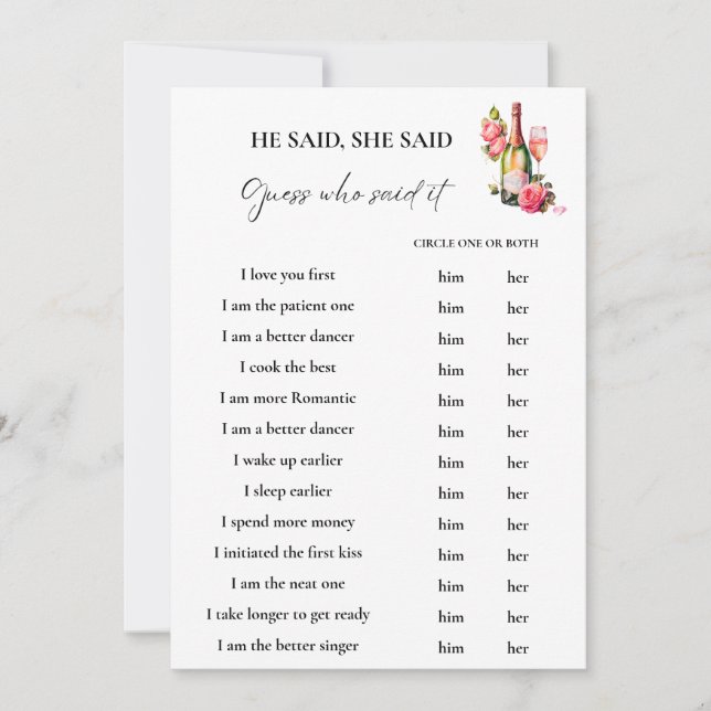 Petals sa att hon sa att Möhippa Game Card (Framsida)