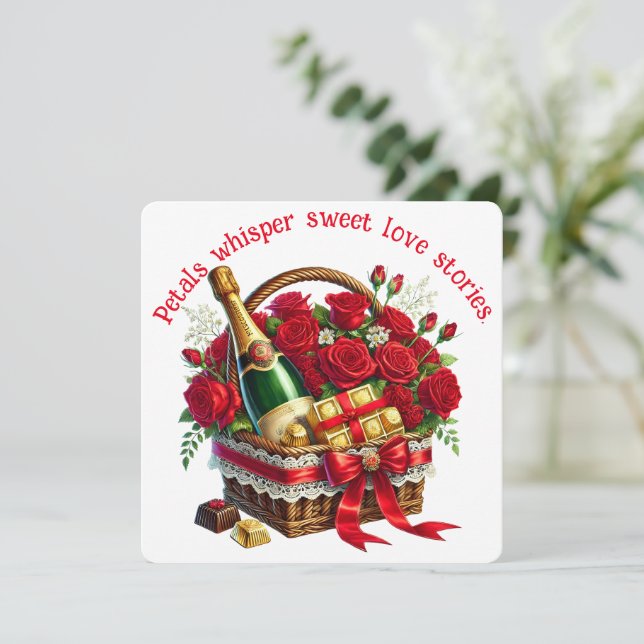 Petals Whisper - Alla hjärtans dagskort Tack Kort (Stående Fram)