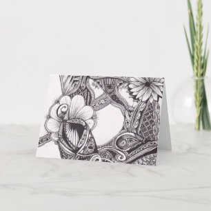 Petals Zig-Zags och Dots Notecard Kort