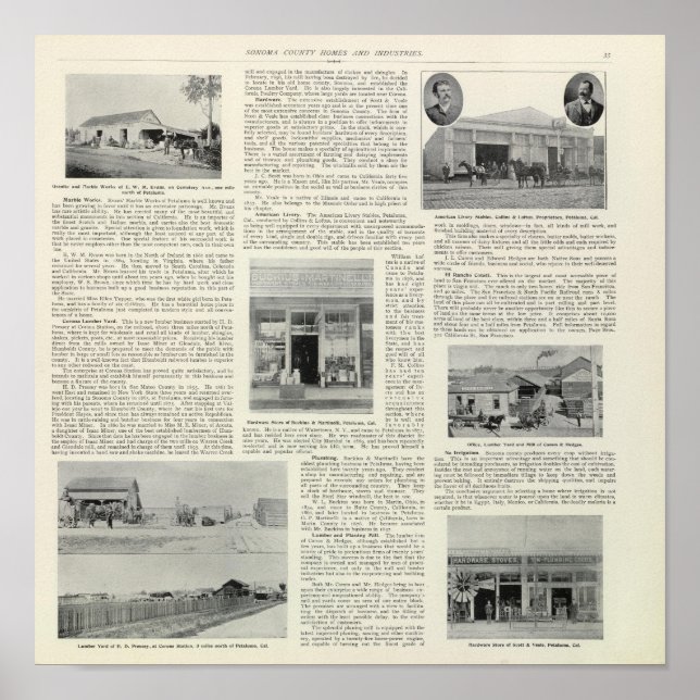 Petaluma Businesses, Kalifornien Poster (Framsidan)