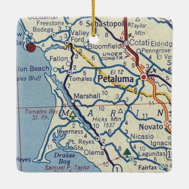 Petaluma CA Julgransprydnad Keramik (Baksida)